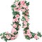 2 Pack 16 ft Spring Pink Rose Garland – Artificial Floral Vine for Wedding, Valentine’s, Mother’s Day, Home, Garden, Table & Party Decor